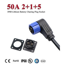 Самоблокирующийся водонепроницаемый разъем 50A, 2+1+5 pin, IP68